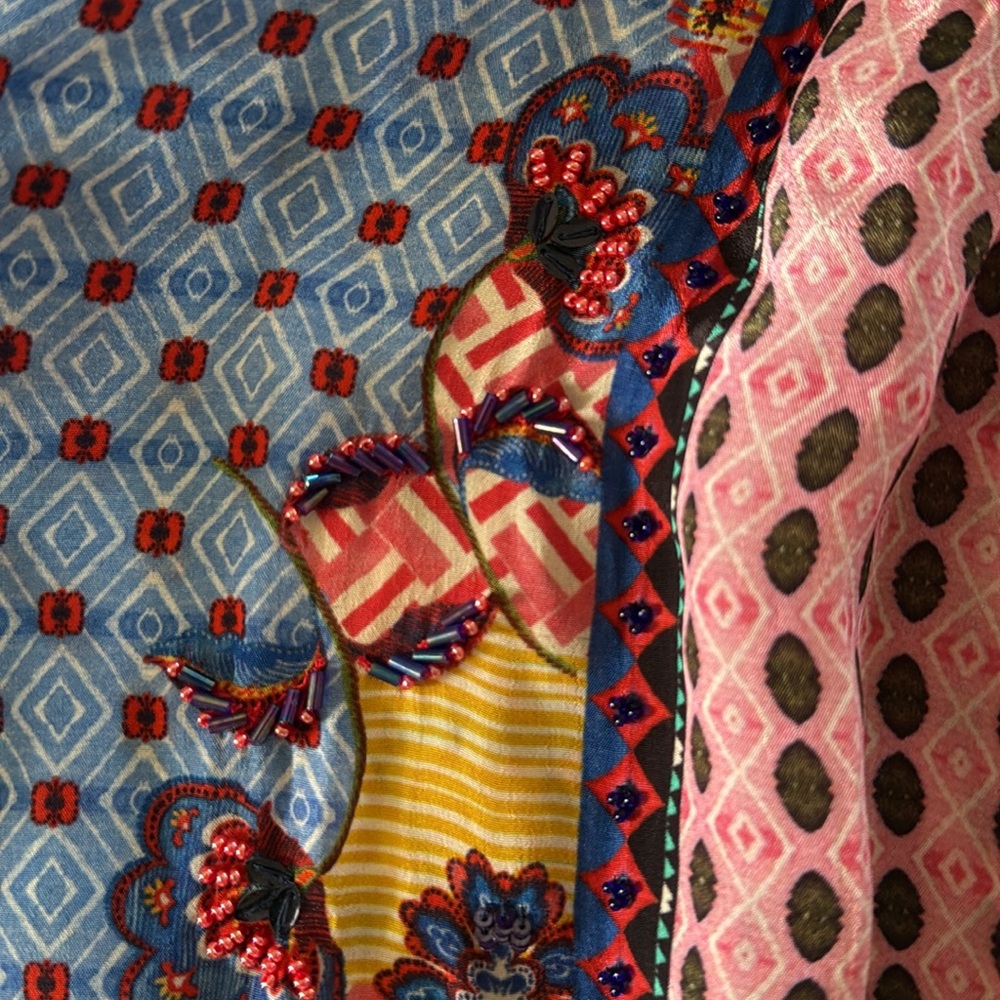 BHANUNI by JYOTI Emilia Beaded Peasant Blouse Shirt Boho Current $176 Current - Picture 16 of 16
